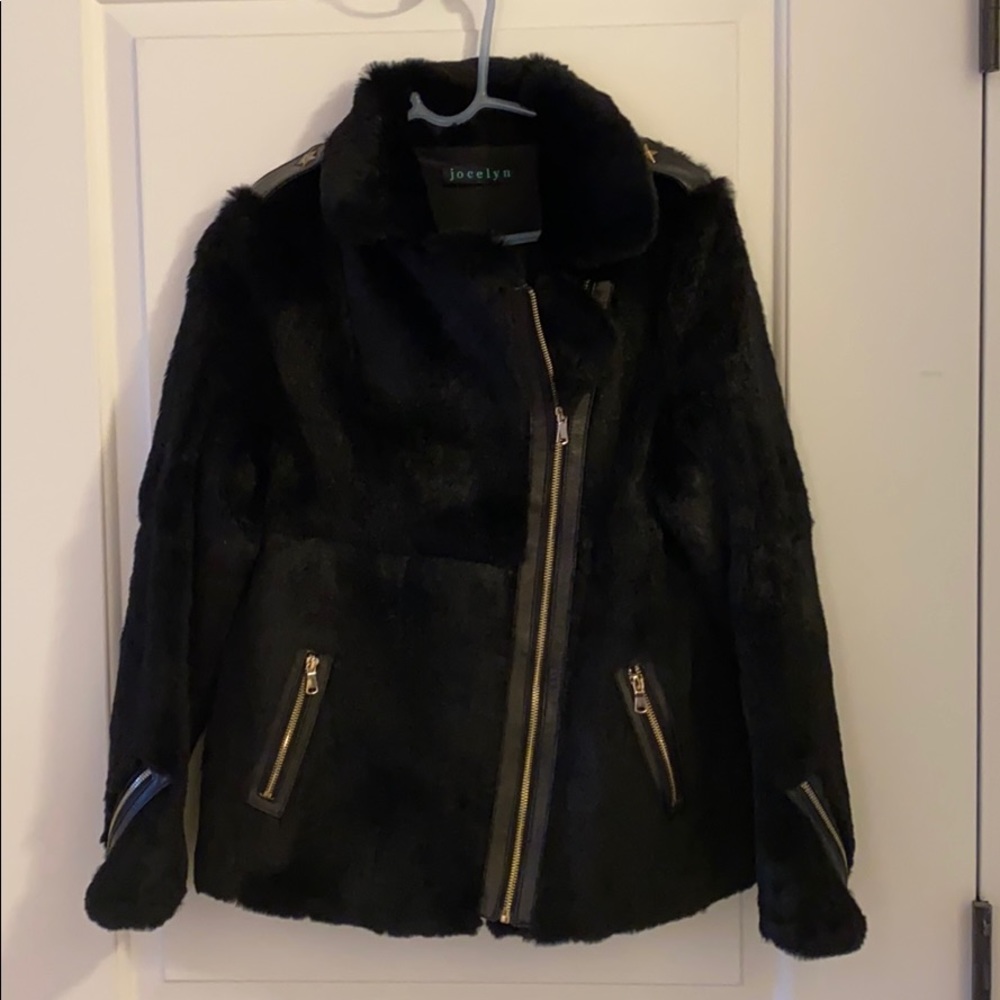 Jocelyn  black fur coat size Small